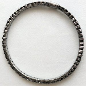 Black Spinel and Sterling Flexible Bracelet